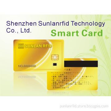 2014 Golden Color PVC Contact Smart Card with Magnetic Stripe
